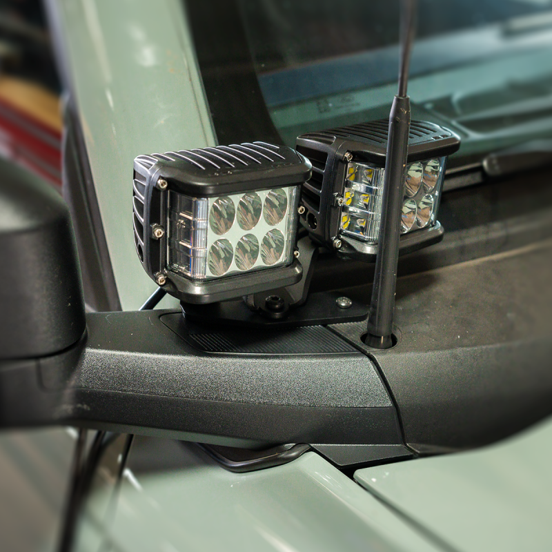 Cali Raised LED Cali Raised 2021+ Ford Raptor Ditch Light Mount Kit - 2 3X2 18W Amber Led Pods/2 3.5 Inch Round CR4032