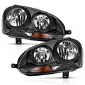 ANZO 2006-2009 Volkswagen Us Rabbit Crystal Headlight Black (Halogen Only) 121542