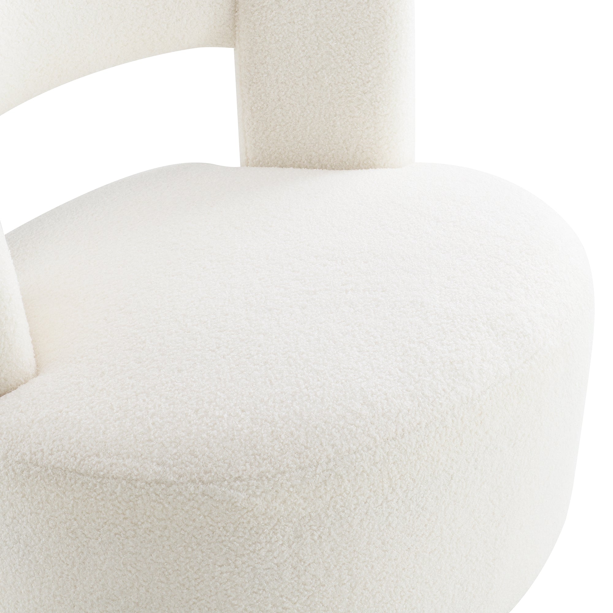 Swivel Barrel Chair with Soft Teddy Fabric