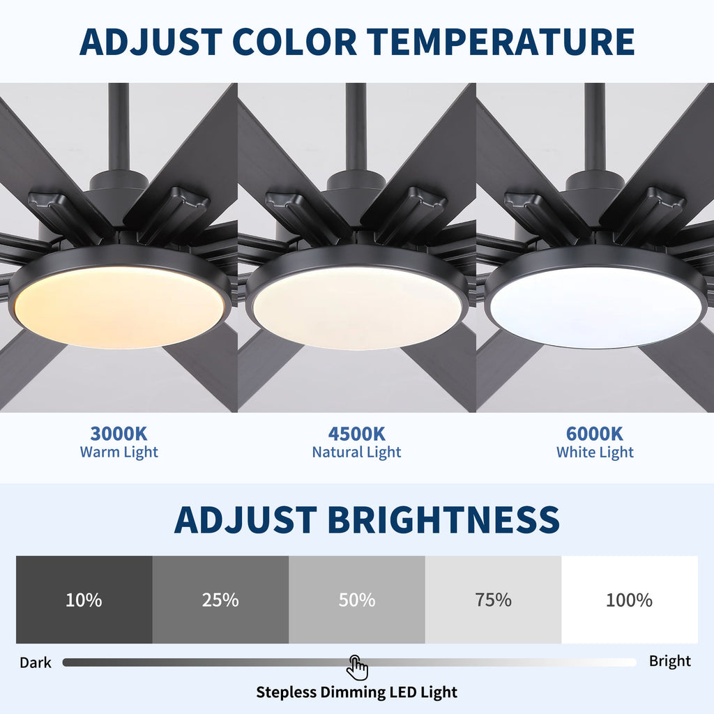 72 Inch Modern Minimalism Ceiling Fan