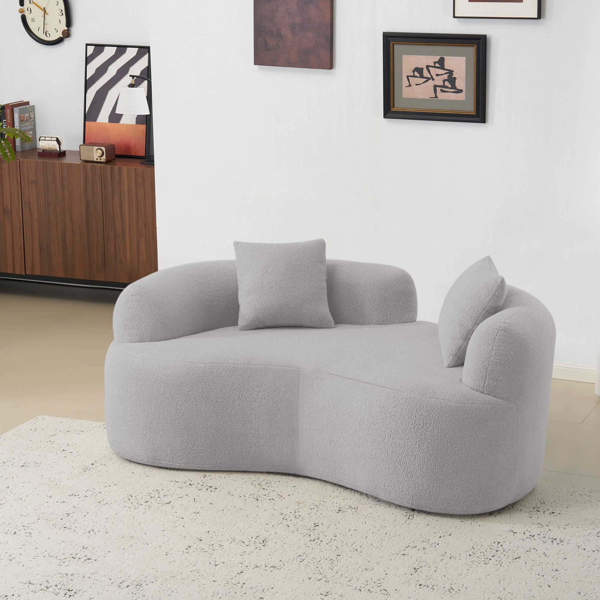 66.93 Inch Curved Loveseat