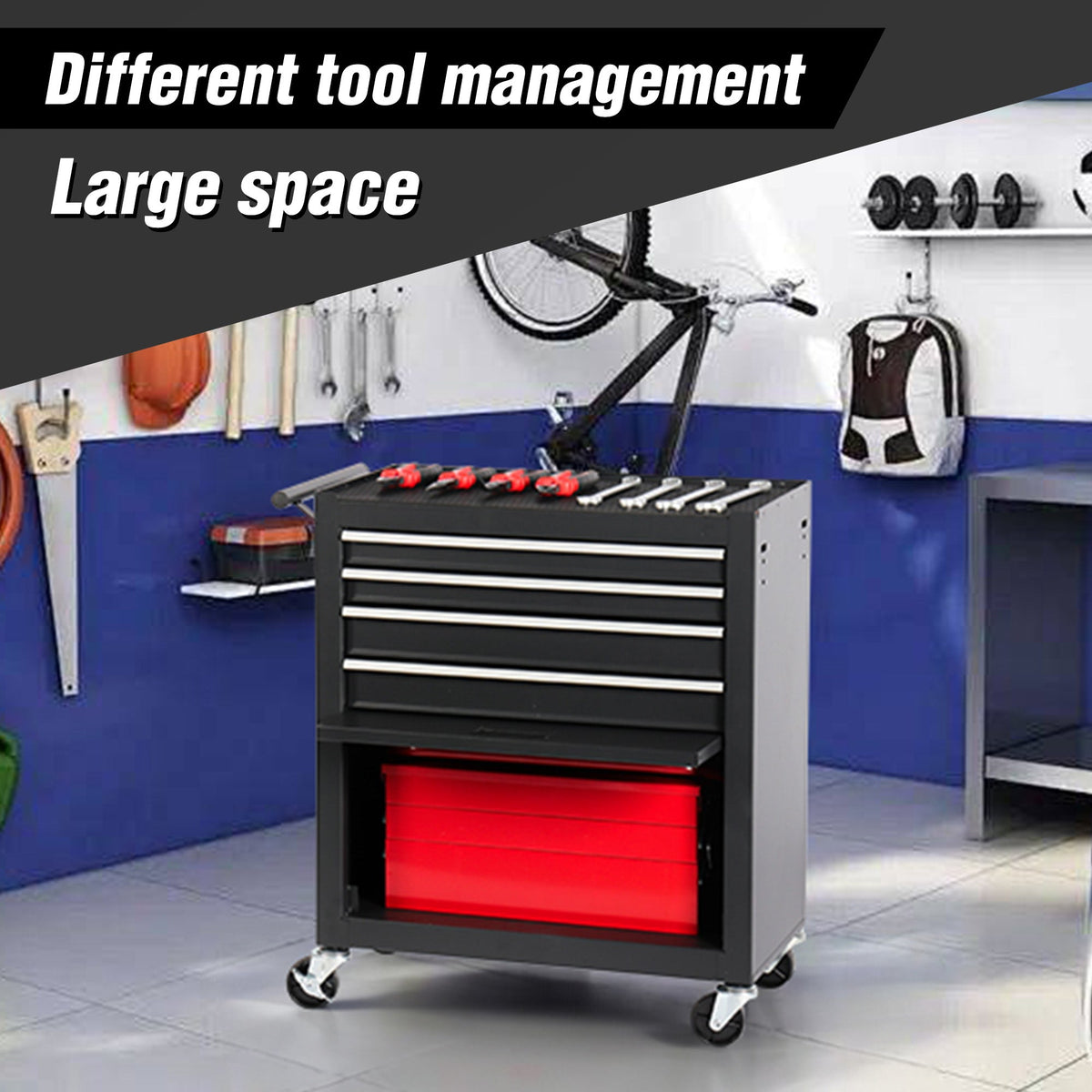 4-Drawer Rolling Tool Chest with Wheels