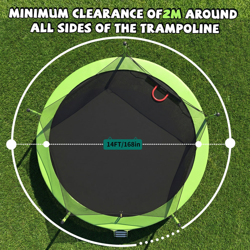 14FT Trampoline with Enclosure Net