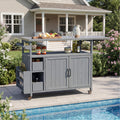 54.33" Farmhouse Rolling Outdoor Kitchen Cart