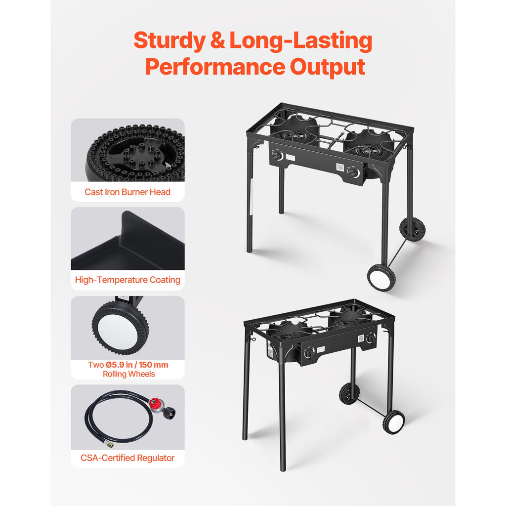 2 Burner Outdoor Propane Gas Stove