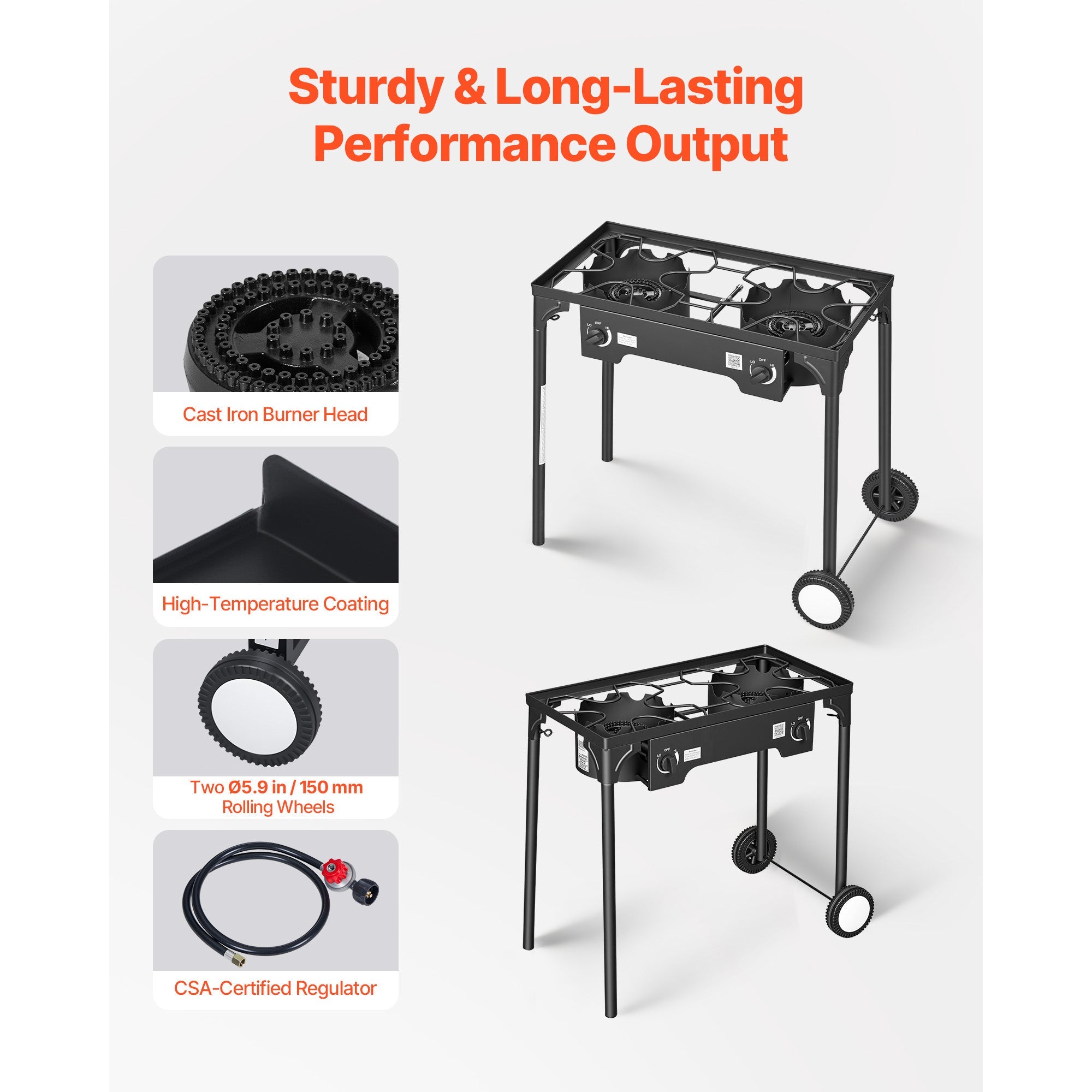 2 Burner Outdoor Propane Gas Stove