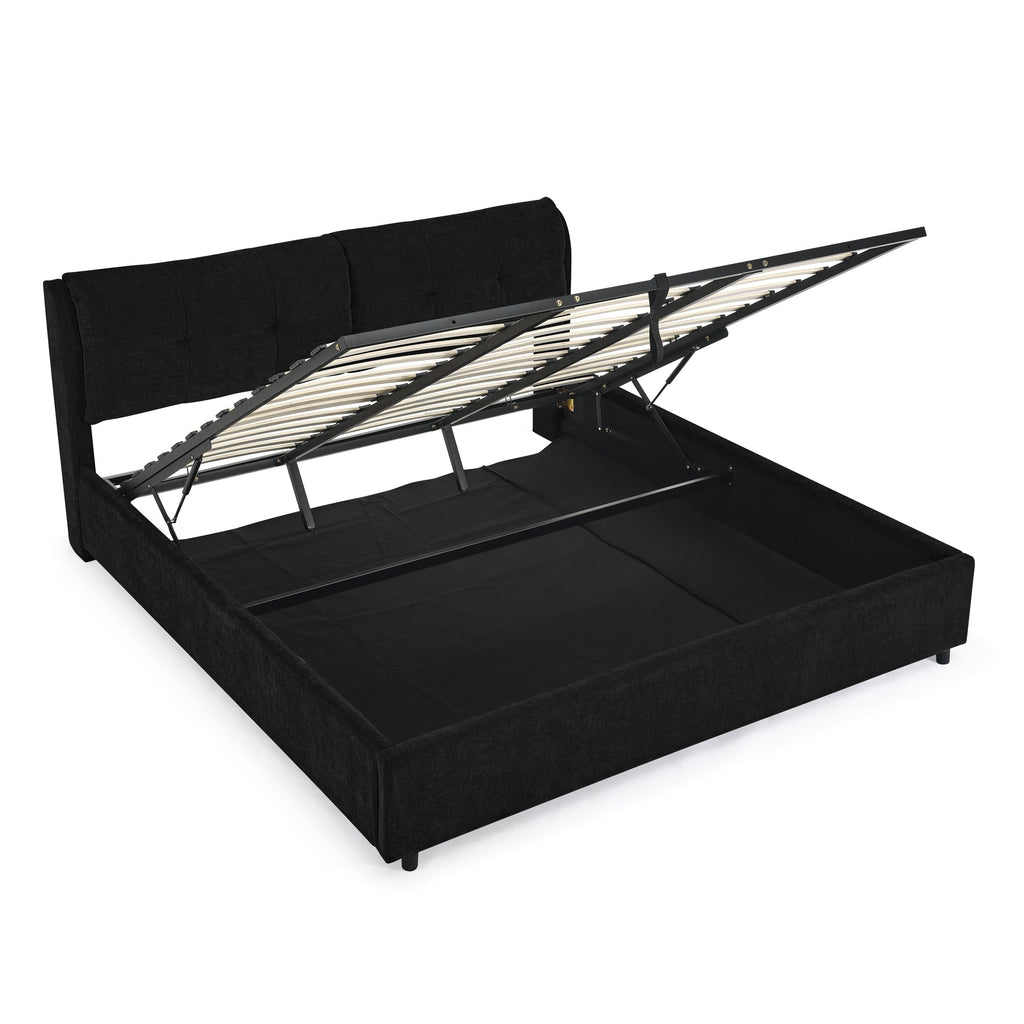 King Size Storage Upholstered Hydraulic Platform Bed