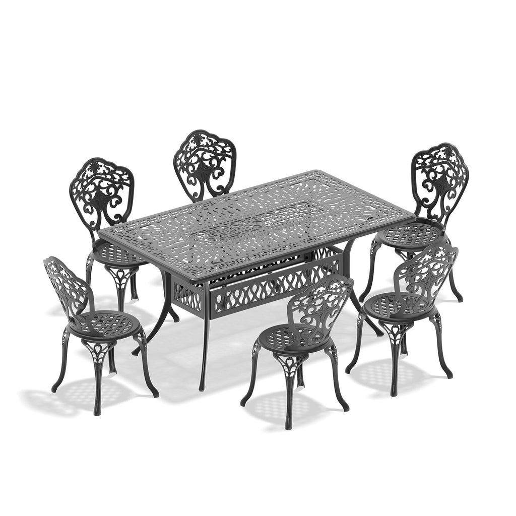 7-Piece All-Weather Cast Aluminum Dining Furniture Set