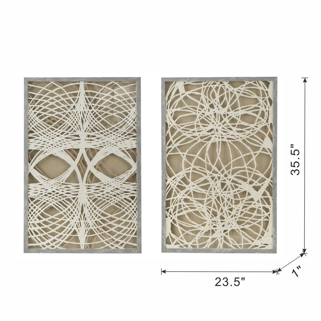 S/2 Leaf Shadow Box Wall Décor