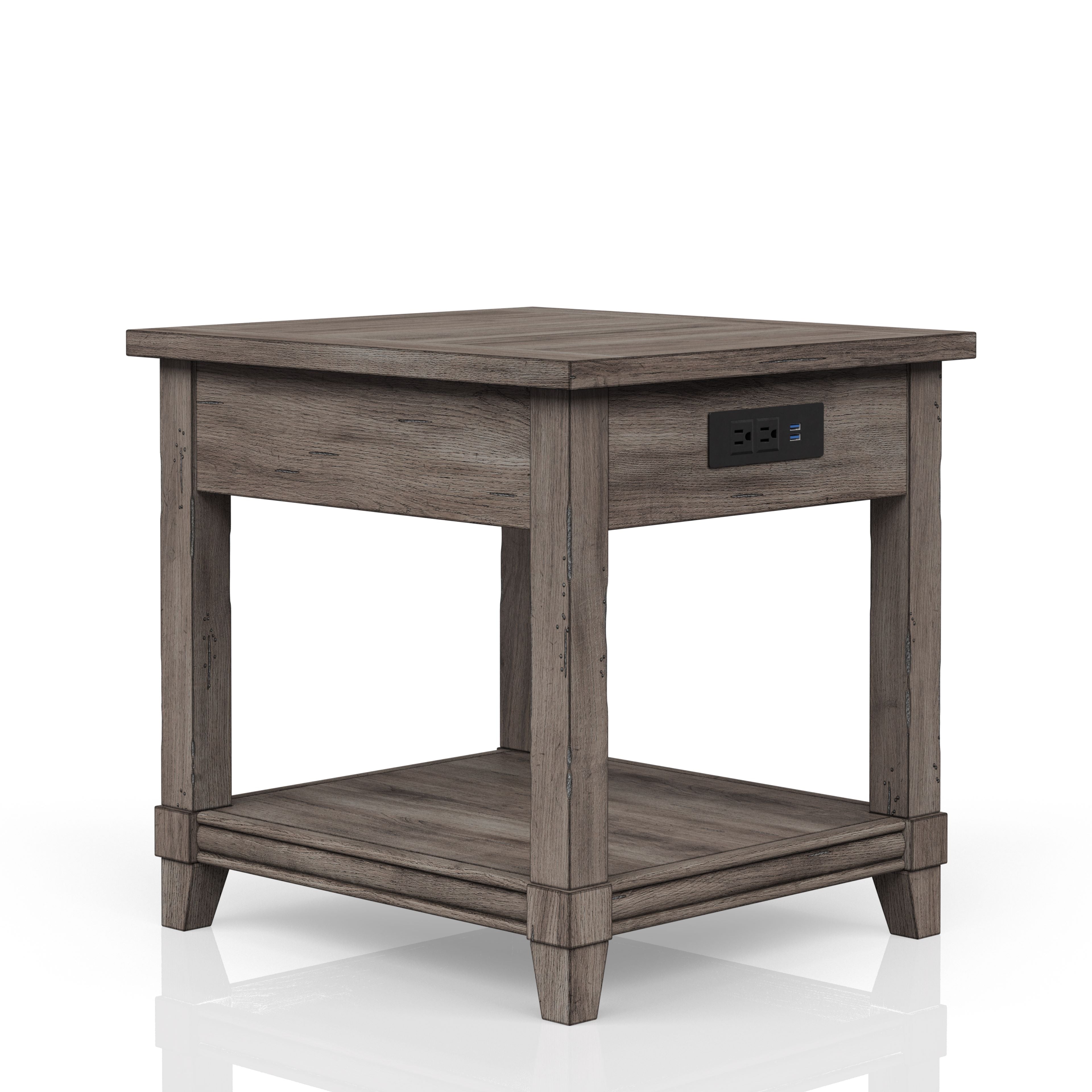 End Table with Storage Drawer & USB Ports