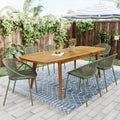 7 Pieces Outdoor Modern Expandable Dining Set with Stackable Chair