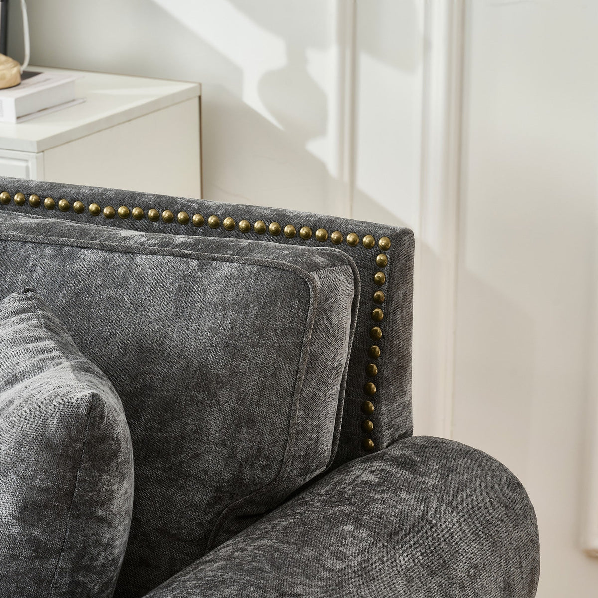63" Modern 2-Seater Sofa with Rolled Arms