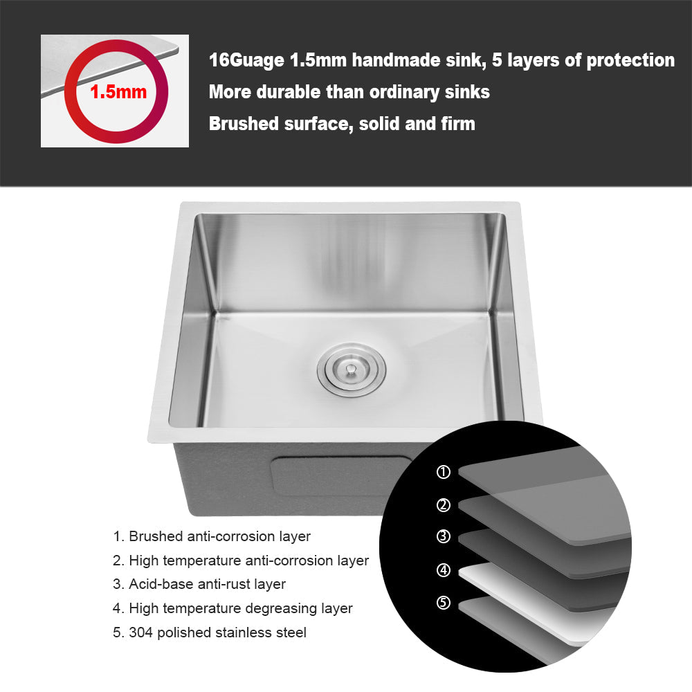 23 Inch Undermount Sink - Stainless Steel Kitchen Sink