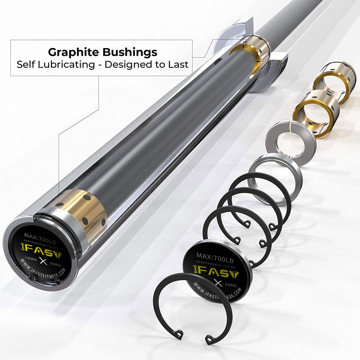Solid Barbell Bar for 2" Olympic Plates