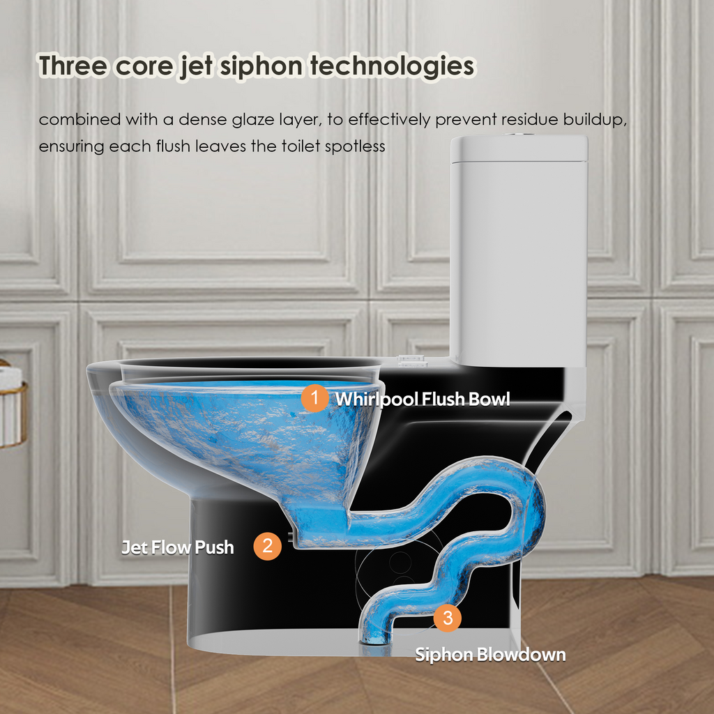 Tornado Flush One-Piece Toilet with Comfort Chair Seat