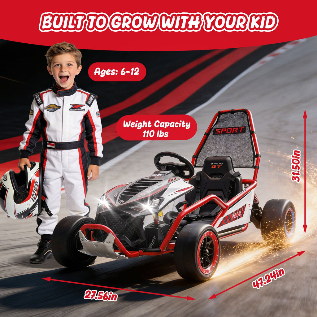 24V 400W Electric Kids Ride-On Toy, Crazy Go Cart