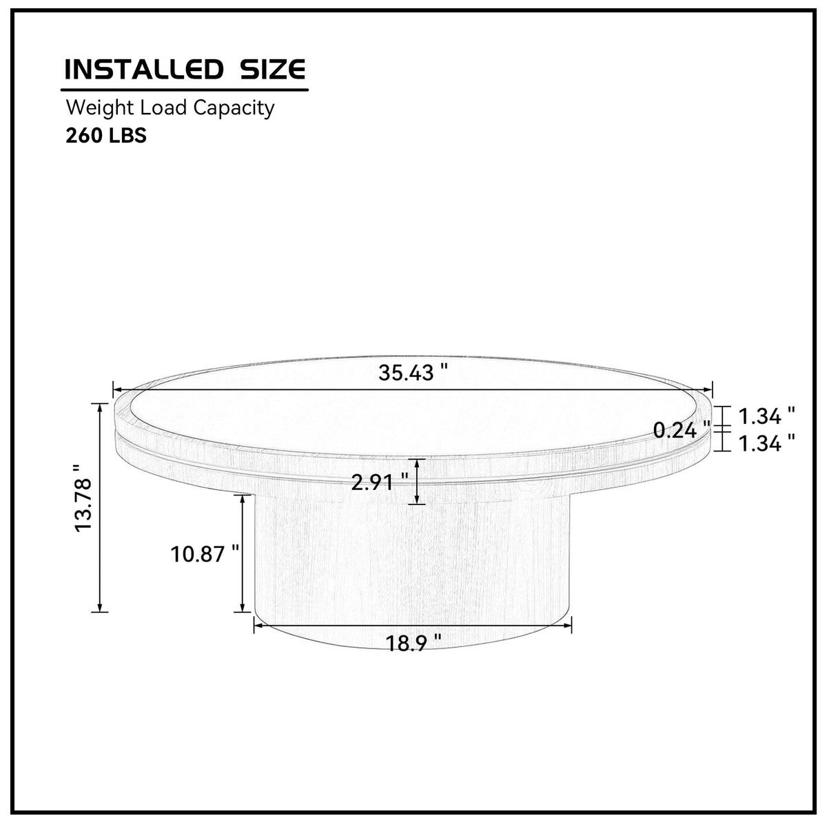 Sintered Stone Coffee Table with MDF Pedestal