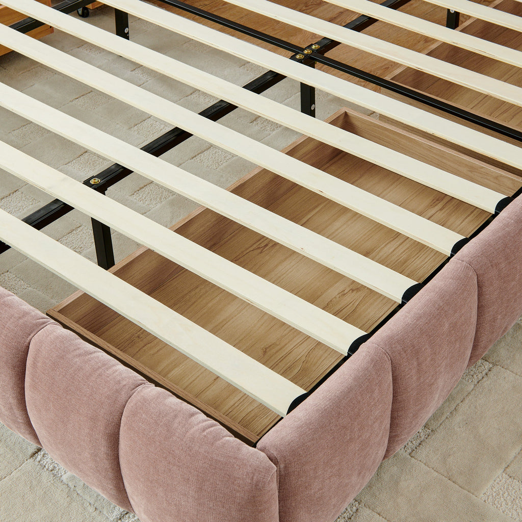 King Size Upholstered Bed Frame with Storage