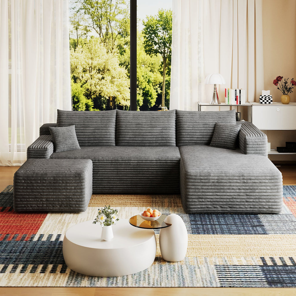 95" Cloud Sectional Sofa with 1 Ottoman
