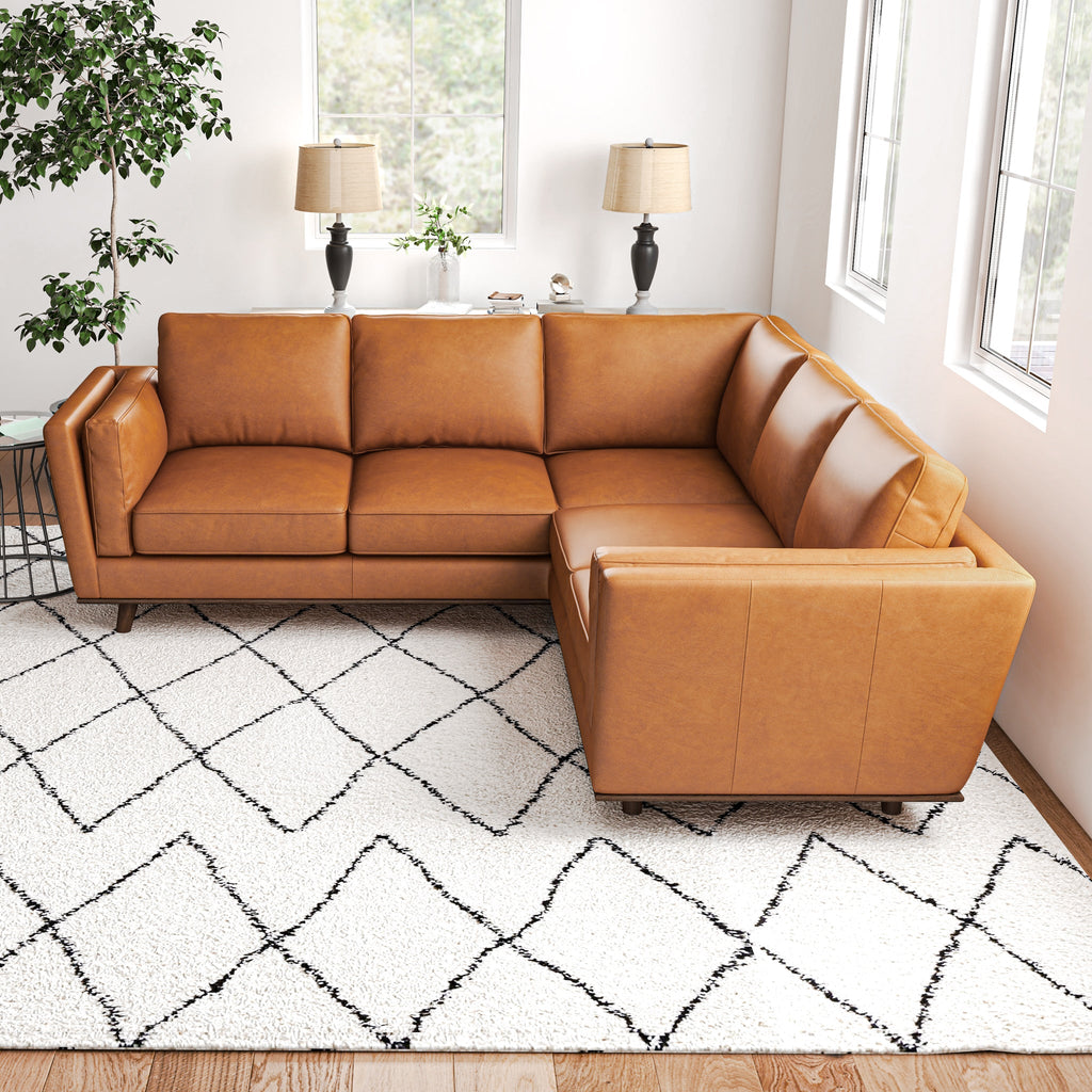 Erman Leather Sectional Sofa