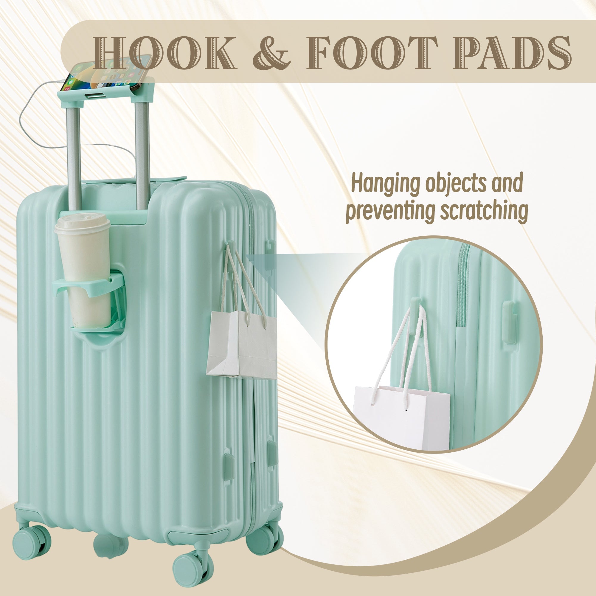 3 Pcs ABS Spinner Wheel Luggage Set