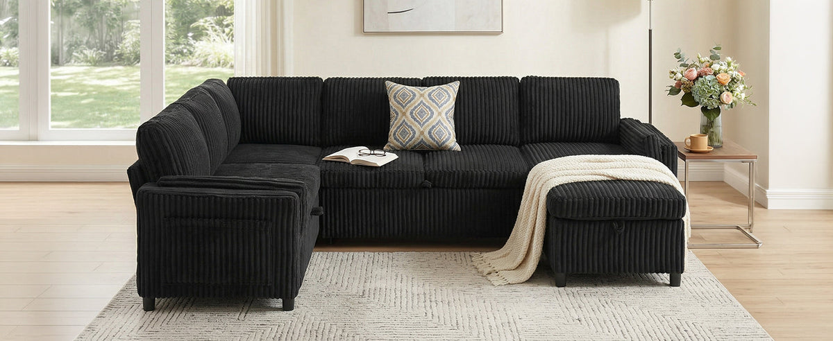 Convertible Sofa Bed Pull Out Sofa Bed 111" Sectional Sofa