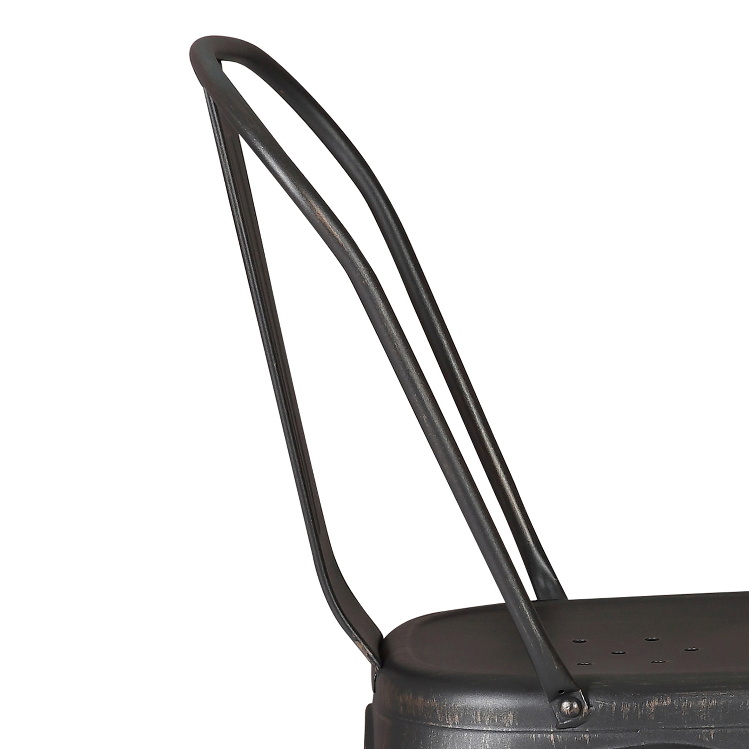 Set of 4 Stackable Metal Dining Chairs