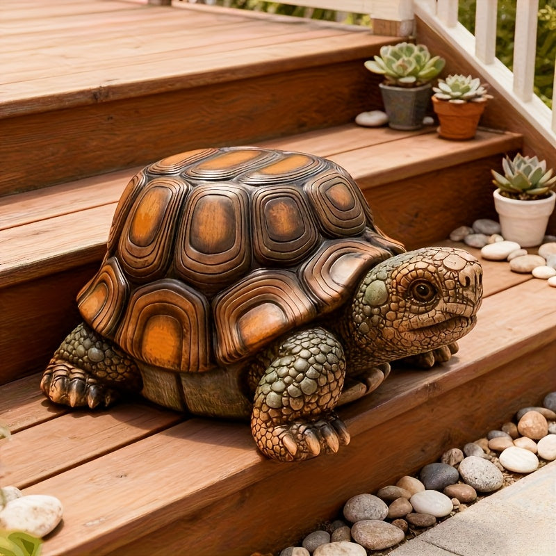 18" Garden Turtle Statue Stool