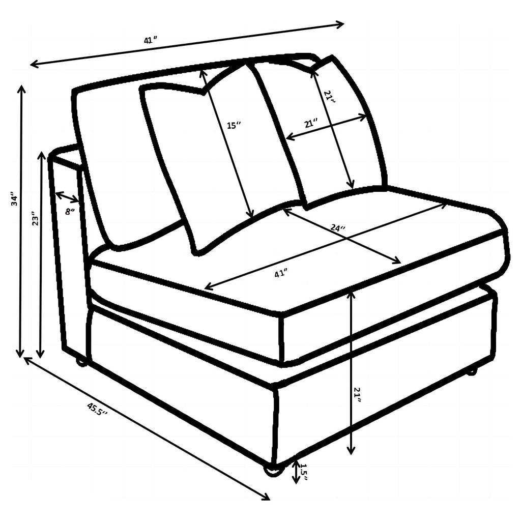 Cassidy Fog Upholstered Armless Chair