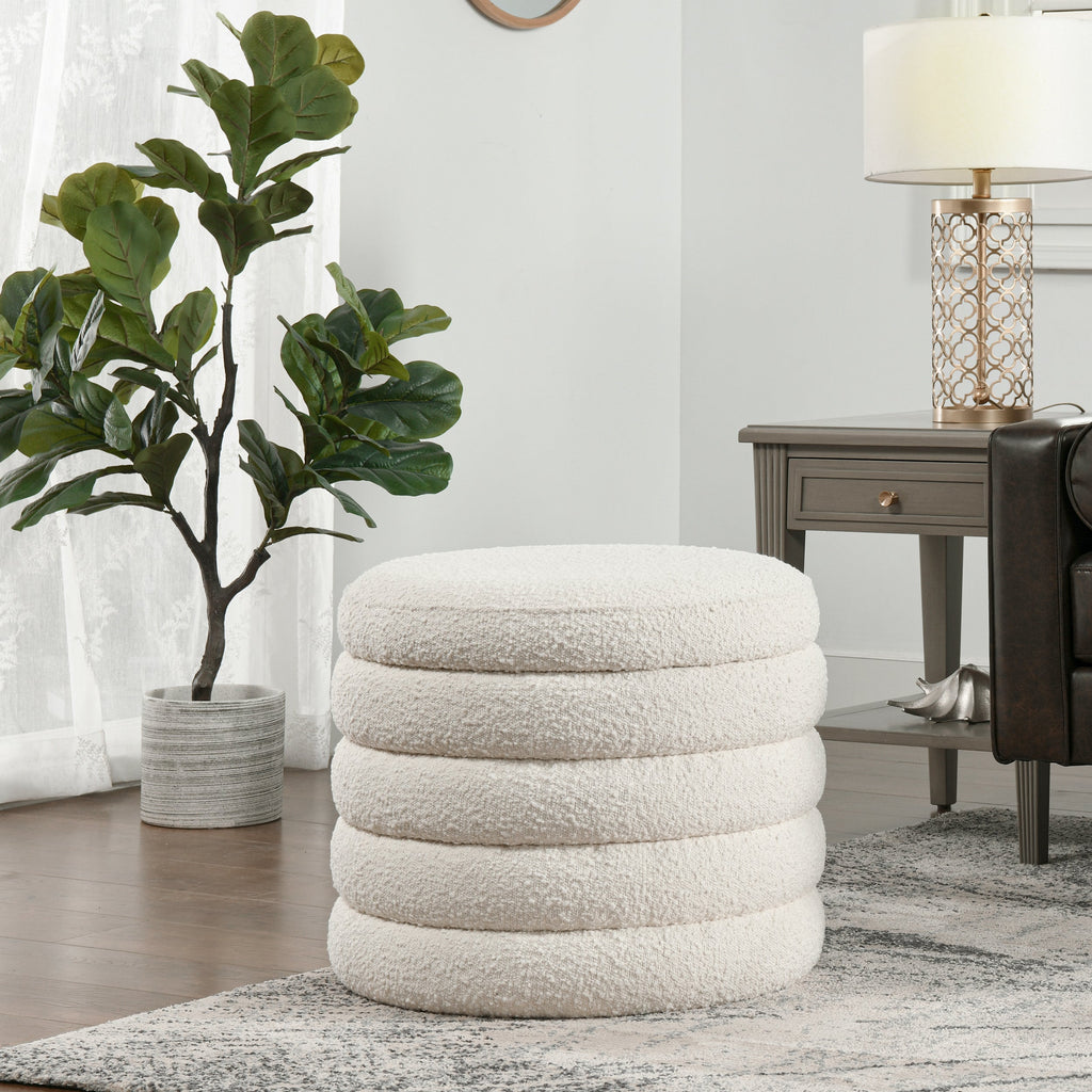 Fuji 19" Oversized Round Storage Ottoman