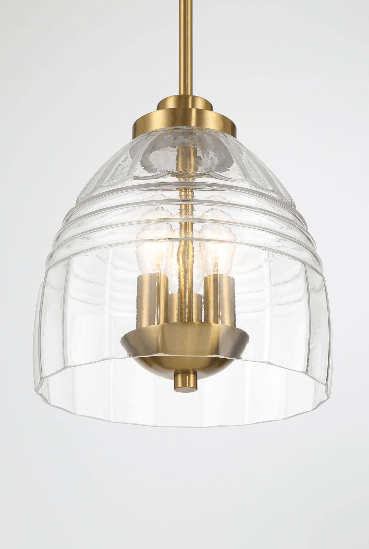 Ember Three Candle Lights Chain Pendant With Clear Glass - Satin