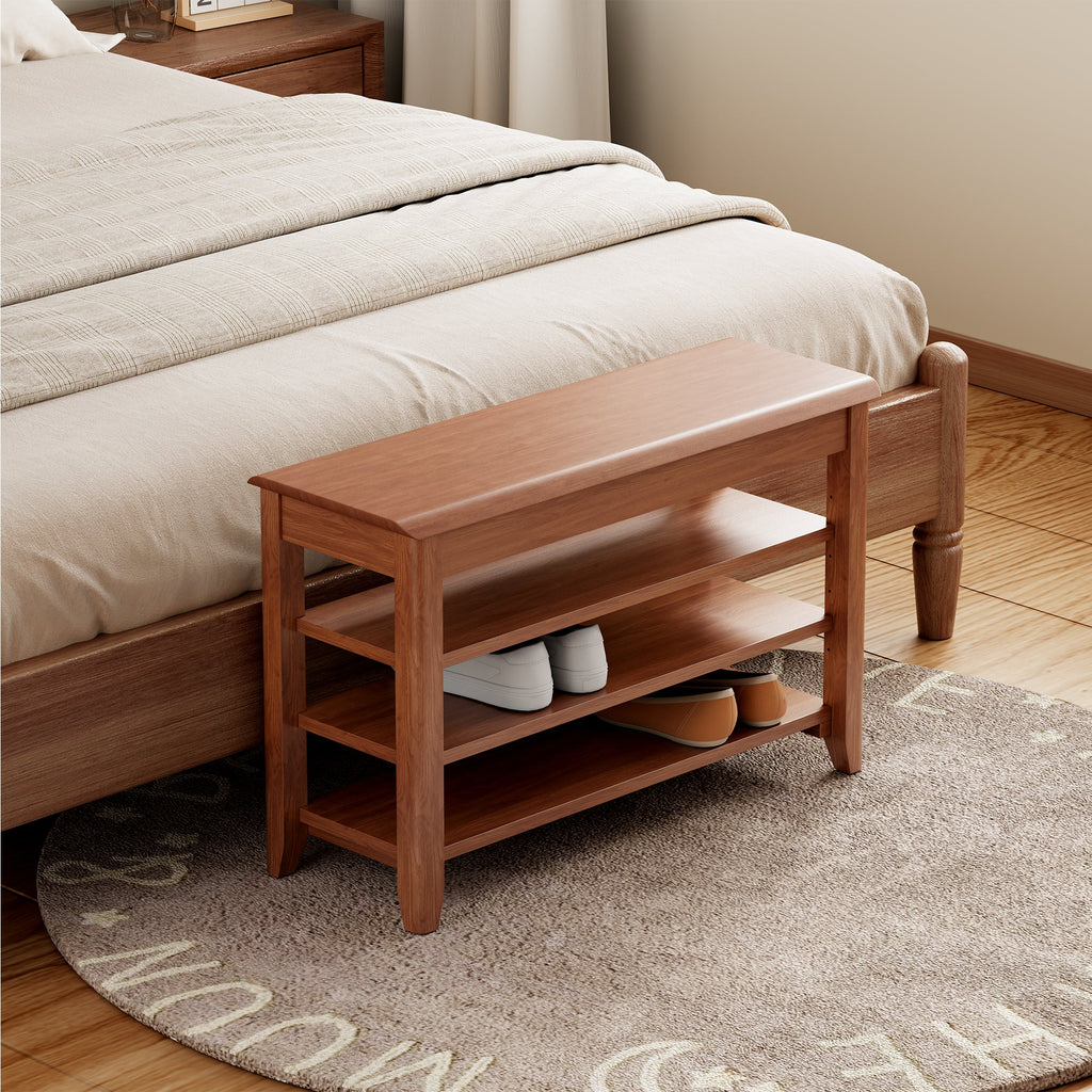 Adjustable Shoe-Changing Bench with Hidden Storage