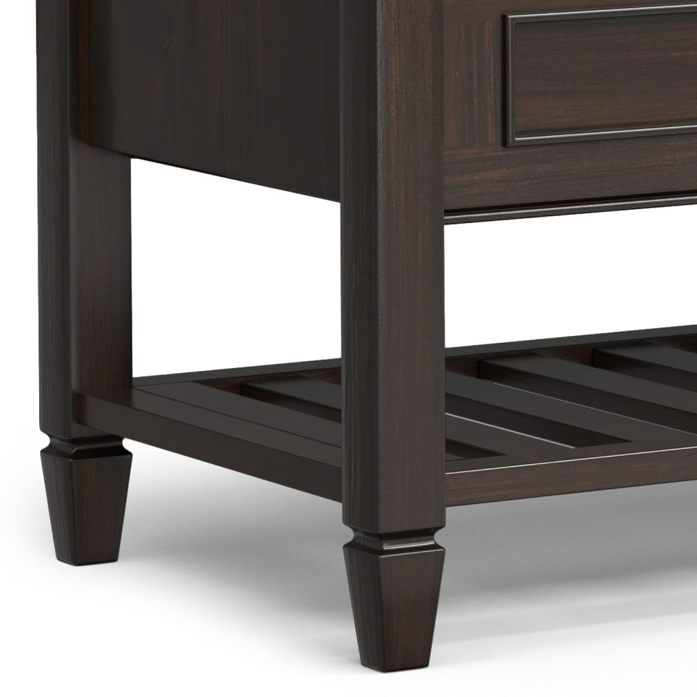 Connaught Solid Wood Entryway Storage Bench with Shelf