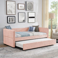 Upholstered Tufted Daybed with Twin Size Pop-up Trundle