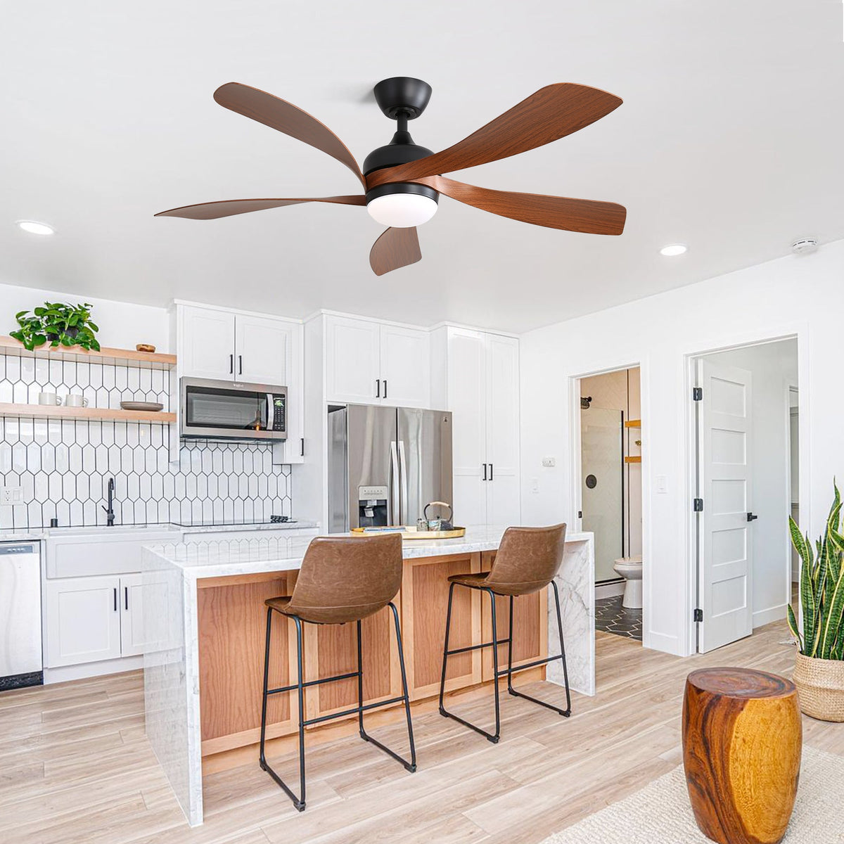 45 Inch Matte Ceiling Fan with LED Light