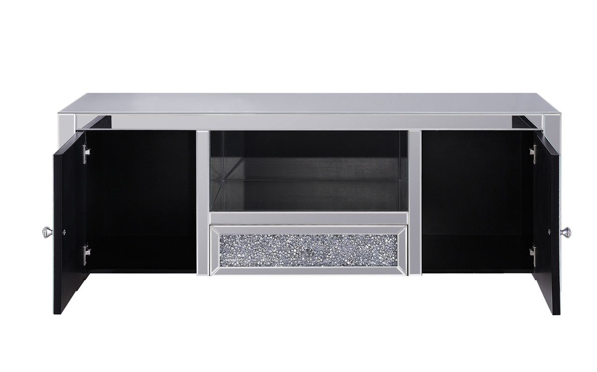 Noralie Mirrored & Faux Diamonds TV Stand