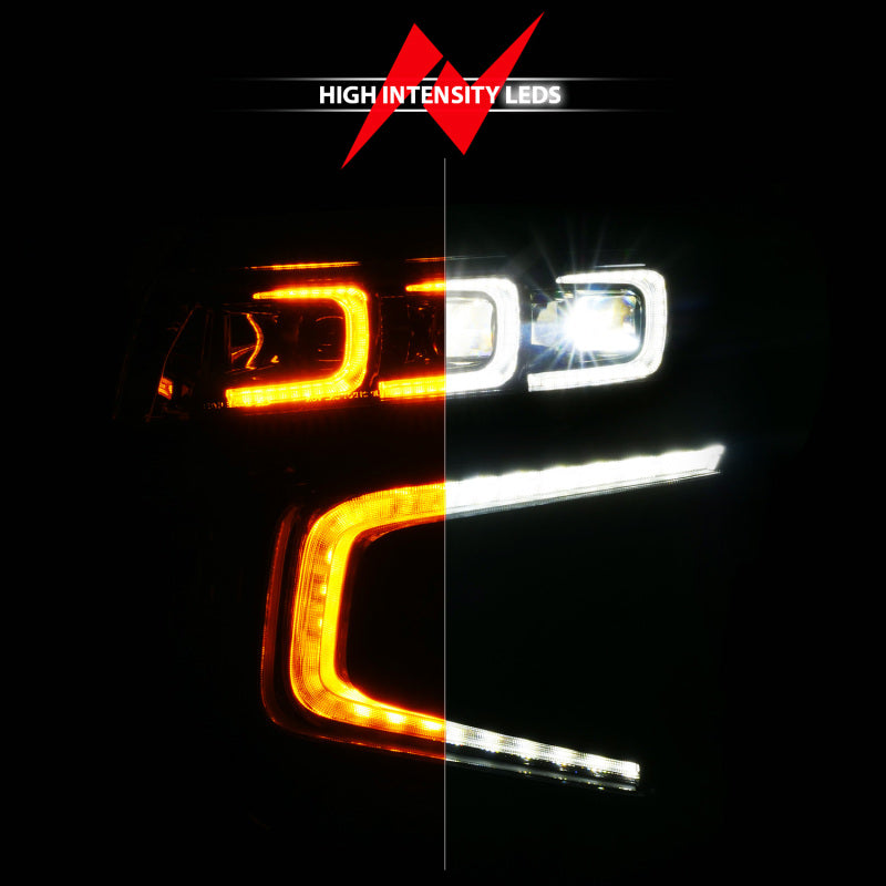 ANZO 21-23 Chevy Tahoe/Suburban LED Light Bar Style Headlights Black w/ Squential DRL (Left Side) 111636X-L