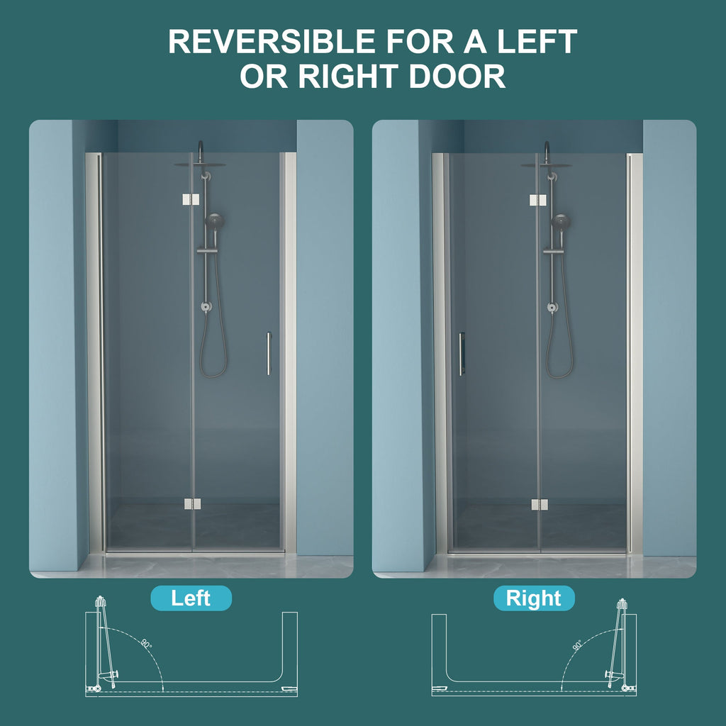 34"W x 72"H Fold Frameless Shower Door
