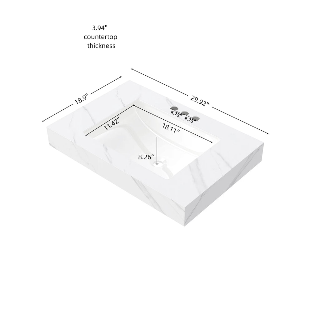 30" MURI Carrara Bathroom Vanity