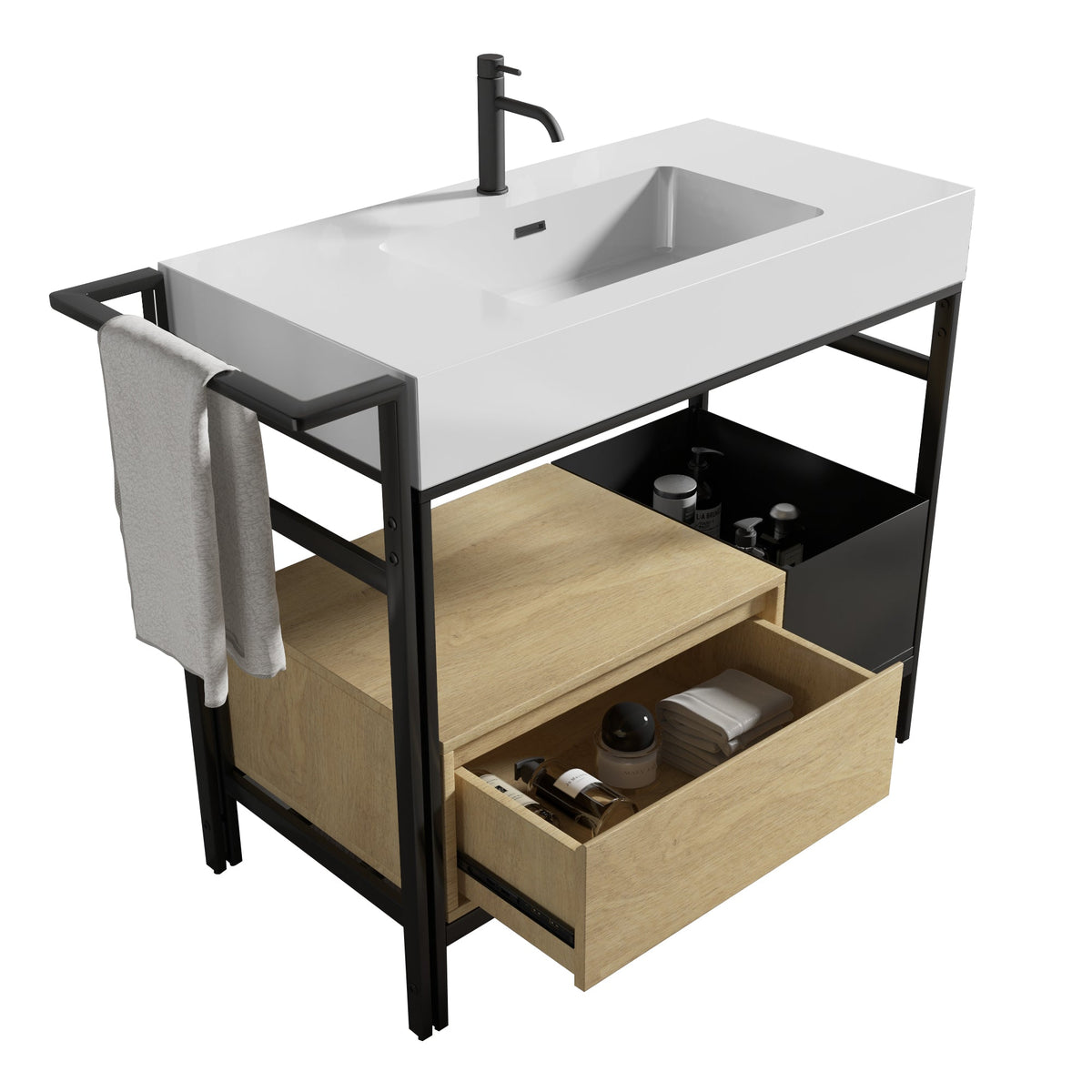 Forte 36" Industrial Style Modular Bathroom Vanity