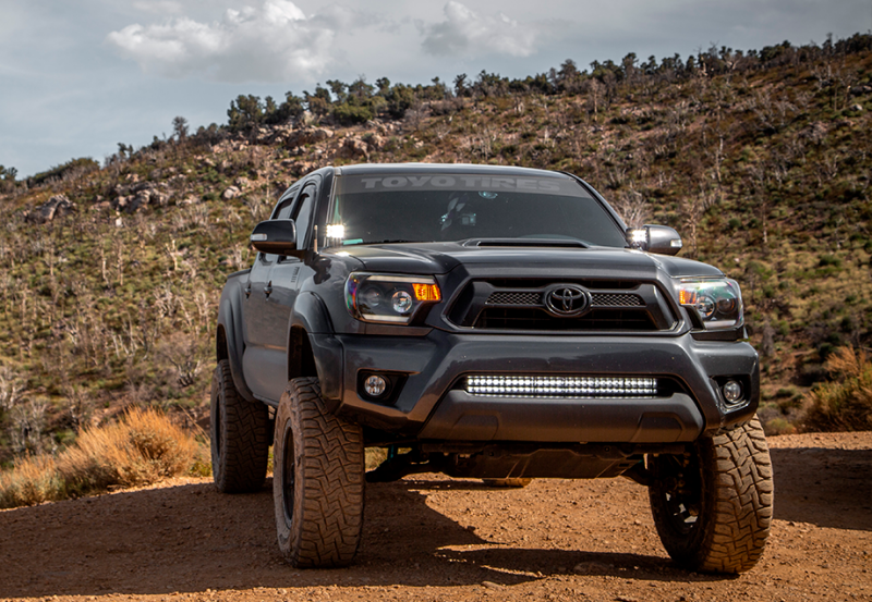 Cali Raised LED Cali Raised 05-15 Toyota Tacoma 32In Lower Bumper Hidden Led Brackets Kit - Blue Backlight - Small CR2468