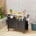 Two Doors Outdoor Grill Cart with Storage