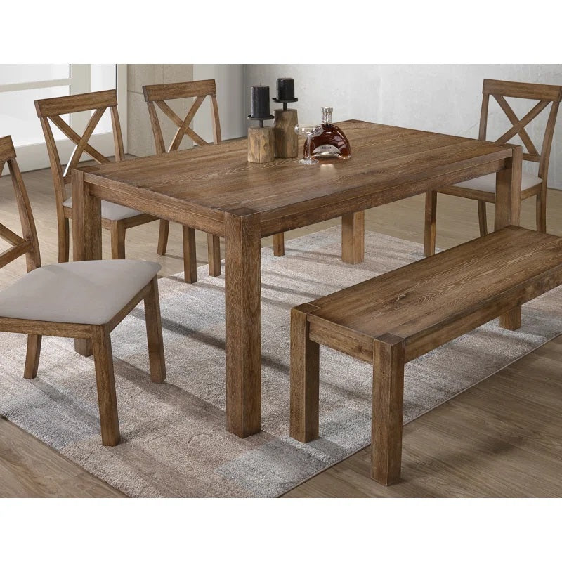 48" Transitional Wood Dining Bench in Driftwood