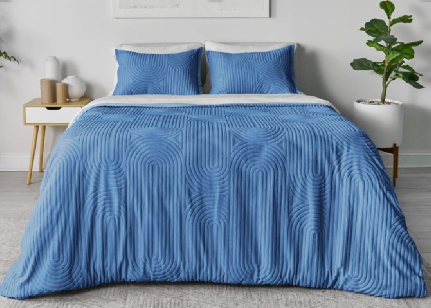 BedGear Performance Duvet Set, King - Stonewash Blue/Racetrack