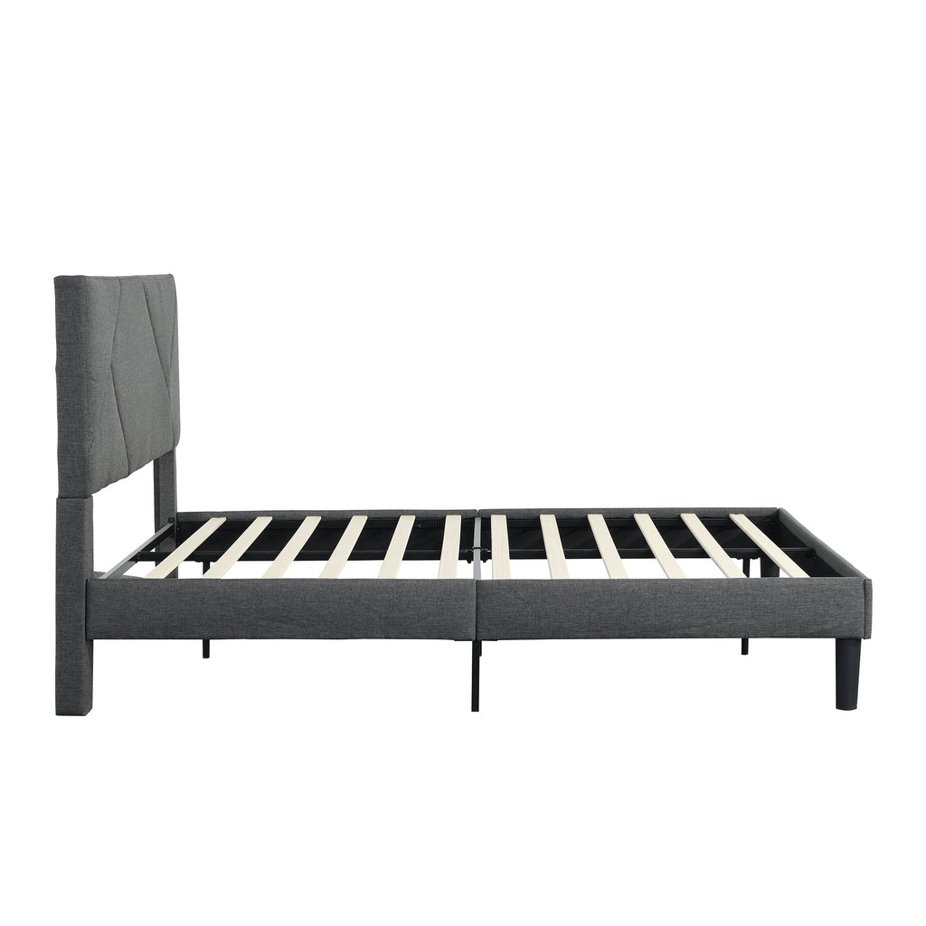Full Size Upholstered Platform Bed Frame with Headboard