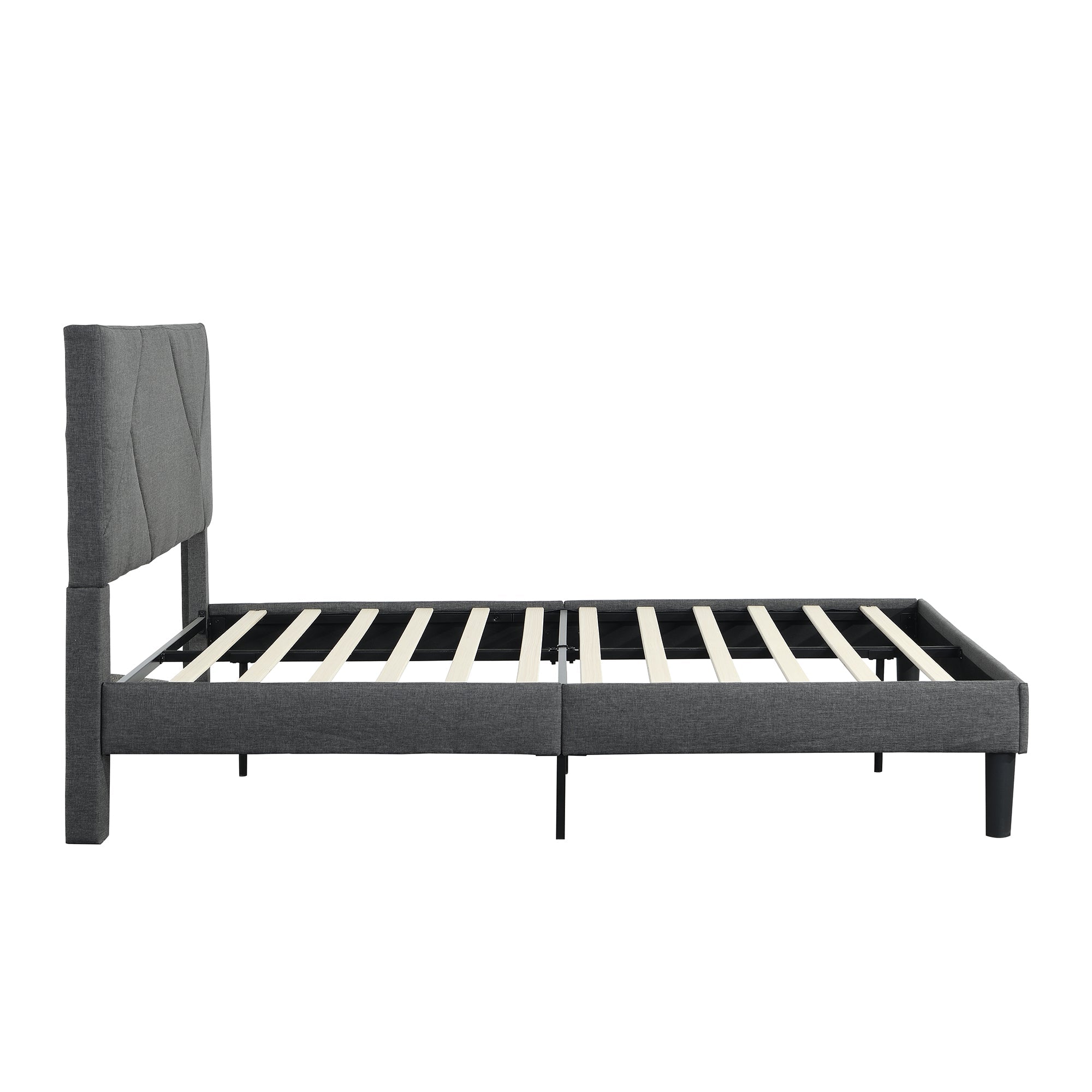 Full Size Upholstered Platform Bed Frame with Headboard