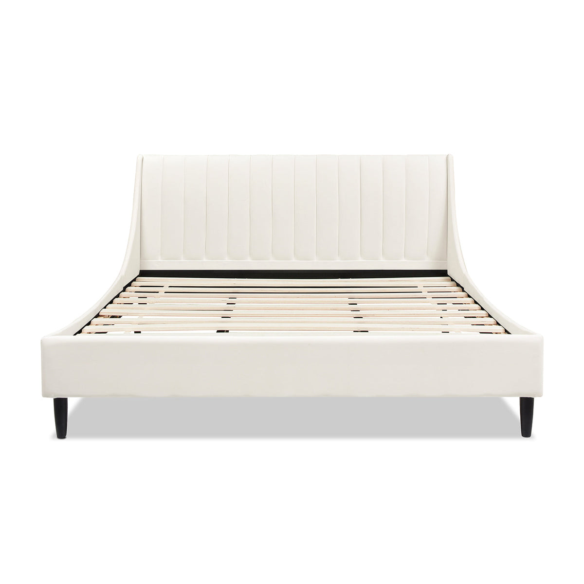 Aspen Vertical Tufted Headboard Platform Bed Set, King, Cloud