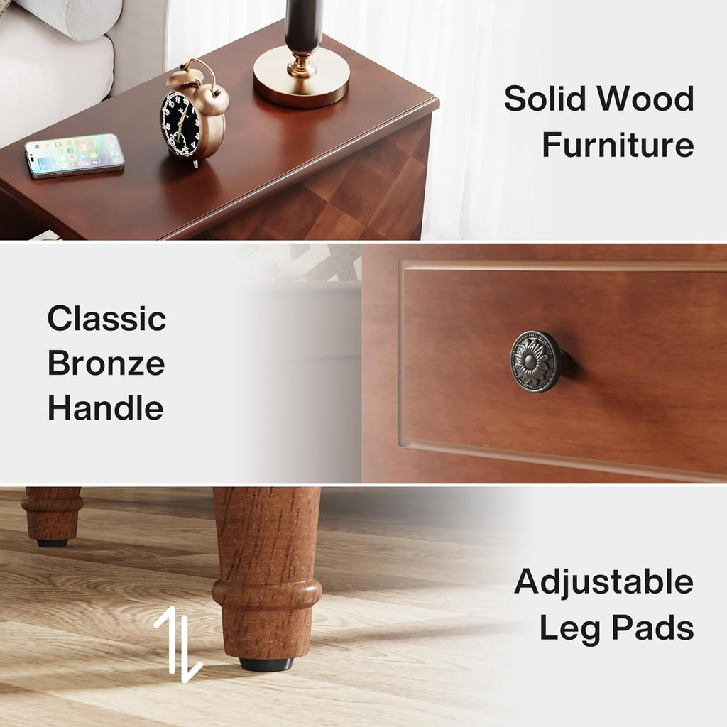 11.81" Solid Wood Narrow End Table