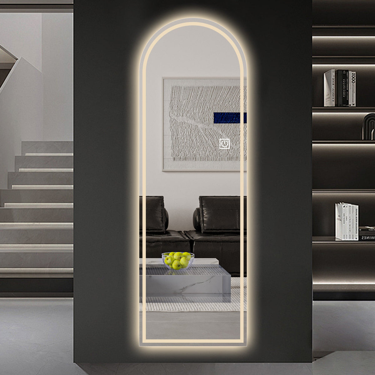 65" x 21" Arched Full Length Lighted Mirror