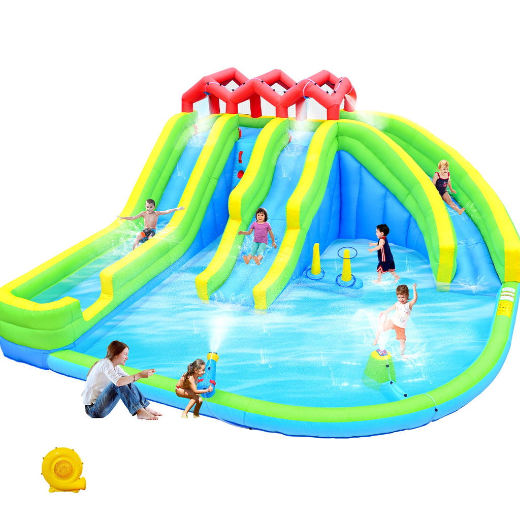 7 in 1 Inflatable Water Park with Three Slides